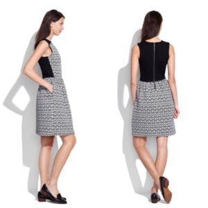 Madewell Black/White Jacquard Print Dress in Medium
